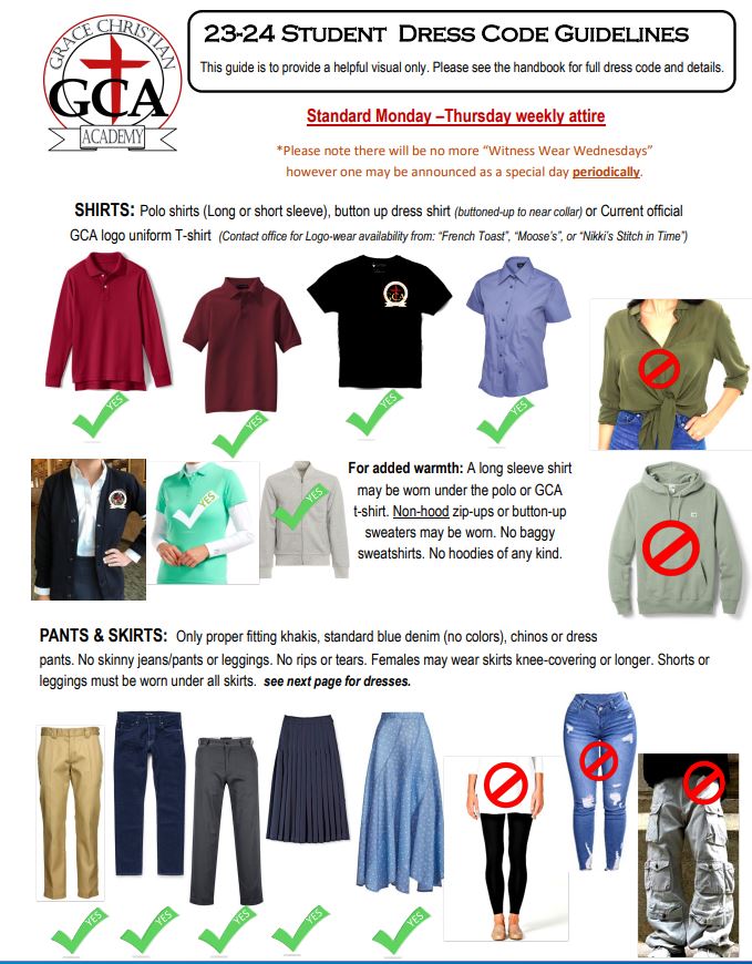 Dress Code – Grace Christian Academy